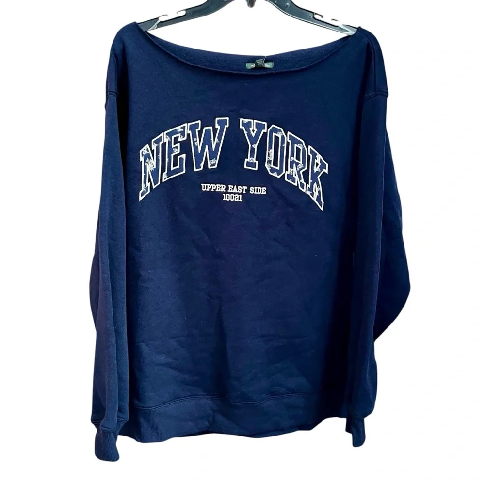 Navy Blue 'New York' Women's Sweater - Picture 3 of 10